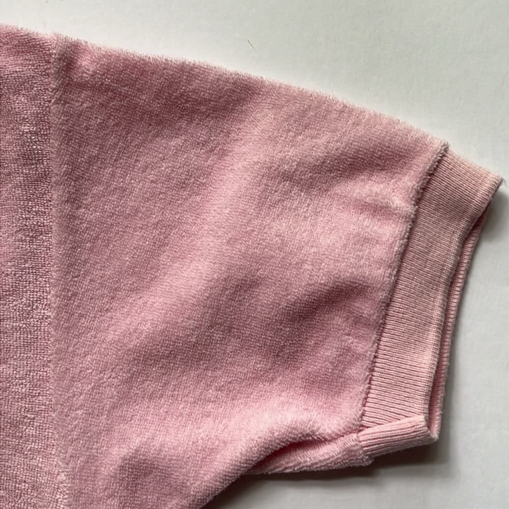 Izod Lacoste Polo Shirt Vintage Size 14 Pink Terrycloth Knit Lacoste - Picture 6 of 9